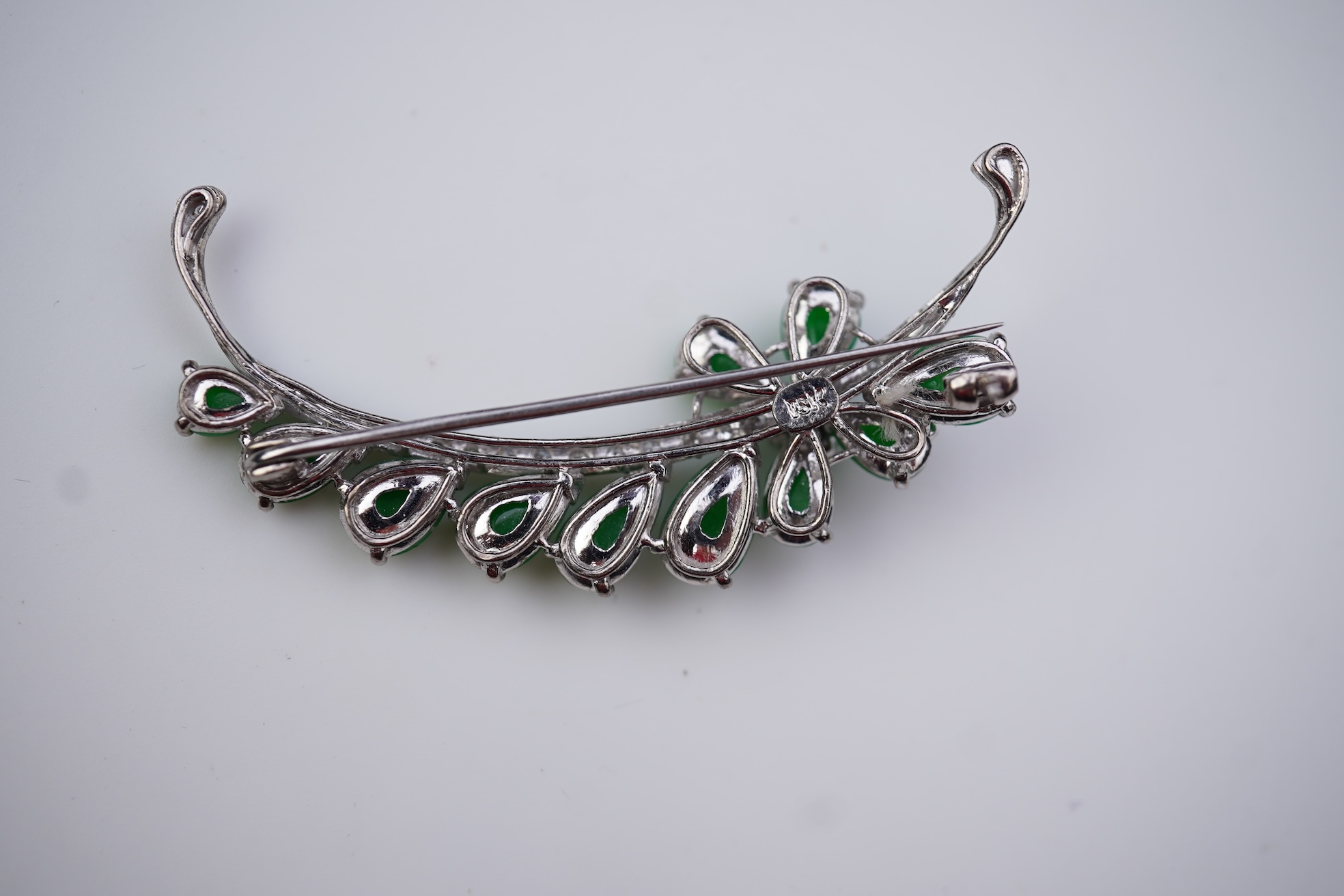 A jadeite and diamond demi-parure, 1960s